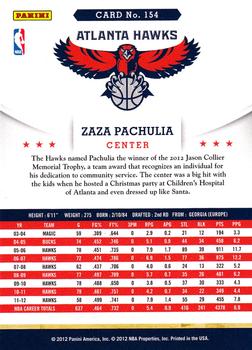 2012-13 Hoops #154 Zaza Pachulia Back