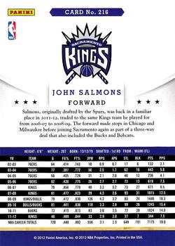 2012-13 Hoops #216 John Salmons Back