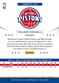 2012-13 Hoops #274 Walker Russell Back