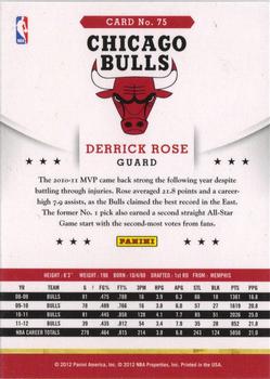 2012-13 Hoops #75 Derrick Rose Back