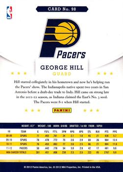 2012-13 Hoops #98 George Hill Back