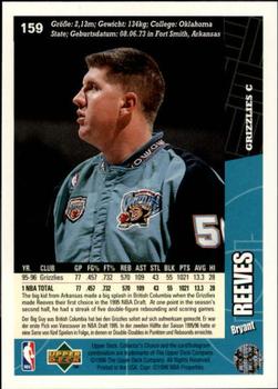 1996-97 Collector's Choice German #159 Bryant Reeves  Back