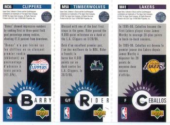 1996-97 Collector's Choice French - Mini-Cards Panels #M41 / M50 / M36 Cedric Ceballos / Isaiah Rider / Brent Barry Back