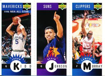 1996-97 Collector's Choice Italian - Mini-Cards Panels #M18 / M64 / M37 Jason Kidd / Kevin Johnson / Lamond Murray Front
