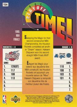 1995-96 Collector's Choice French II #154 Houston Rockets vs. Orlando Magic Back