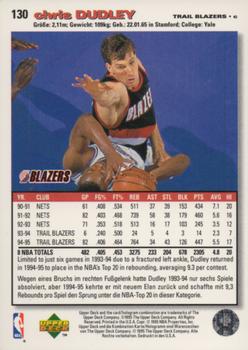 1995-96 Collector's Choice German I #130 Chris Dudley Back