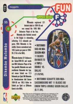 1995-96 Collector's Choice German I #172 Dikembe Mutombo Back