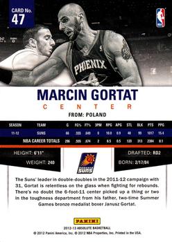 2012-13 Panini Absolute #47 Marcin Gortat Back