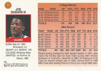1991-92 Hoops McDonald's #11 Joe Dumars Back