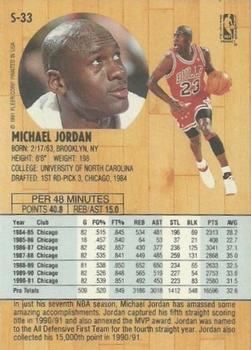 1991-92 Fleer Tony's Pizza #S-33 Michael Jordan Back