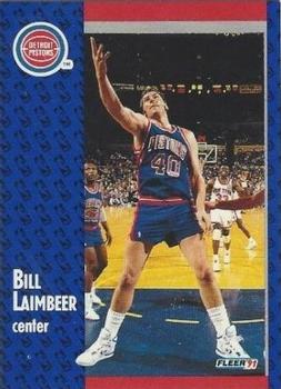 1991-92 Fleer Tony's Pizza #S-46 Bill Laimbeer Front