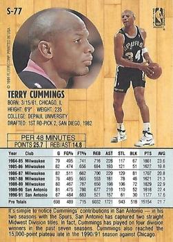 1991-92 Fleer Tony's Pizza #S-77 Terry Cummings Back