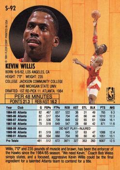 1991-92 Fleer Tony's Pizza #S-92 Kevin Willis Back