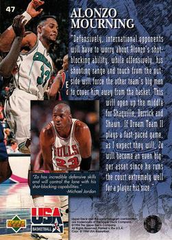 1994 Upper Deck USA #47 Alonzo Mourning Back
