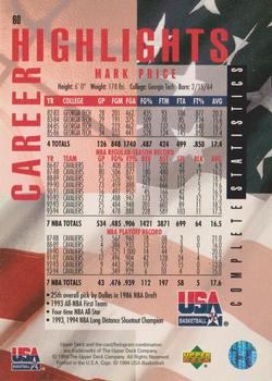 1994 Upper Deck USA #60 Mark Price Back