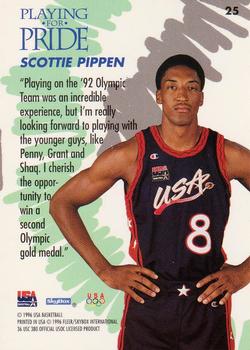1996 SkyBox USA #25 Scottie Pippen Back