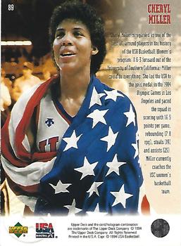 1994 Upper Deck USA - Gold Medal #89 Cheryl Miller Back