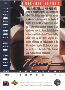 1994 Upper Deck USA - Michael Jordan's Highlights #JH3 Michael Jordan Back