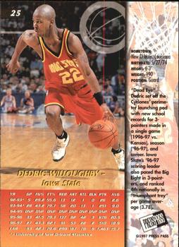 1997 Press Pass - Blue Torquers #25 Dedric Willoughby Back