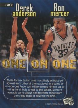 1997 Press Pass - One On One #7 Derek Anderson / Ron Mercer Back