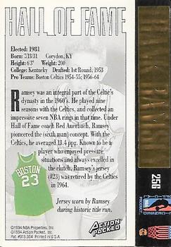 1995 Action Packed Hall of Fame - 24K Gold #25G Frank Ramsey Back
