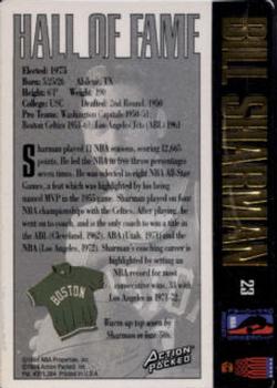 1995 Action Packed Hall of Fame - Autographs #23 Bill Sharman Back