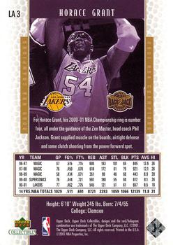 2001 Upper Deck Los Angeles Lakers Back2Back Champions #LA3 Horace Grant Back