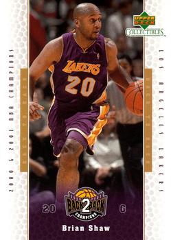 2001 Upper Deck Los Angeles Lakers Back2Back Champions #LA7 Brian Shaw Front