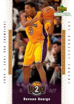 2001 Upper Deck Los Angeles Lakers Back2Back Champions #LA10 Devean George Front