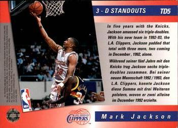 1993-94 Upper Deck German - Triple Double #TD5 Mark Jackson Back