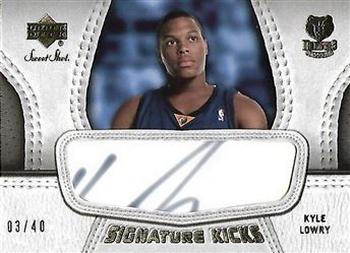 2007-08 Upper Deck Sweet Shot - Signature Kicks White Leather #SK-KL Kyle Lowry Front