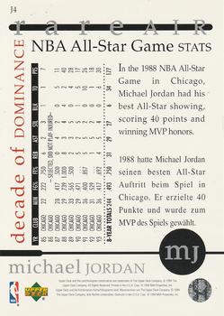1994-95 Collector's Choice German - Michael Jordan Rare Air Decade of Dominance #J4 Michael Jordan Back