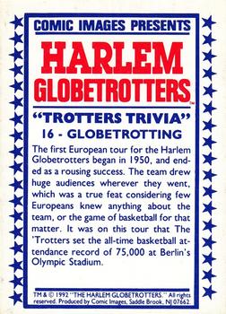 1992 Comic Images Harlem Globetrotters #16 Globetrotting Back