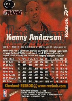 1997-98 SkyBox Premium - Reebok Gold #118 Kenny Anderson Back