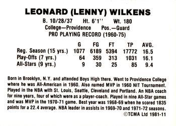1981 TCMA #11 Lenny Wilkens Back