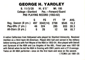 1981 TCMA #25 George Yardley Back