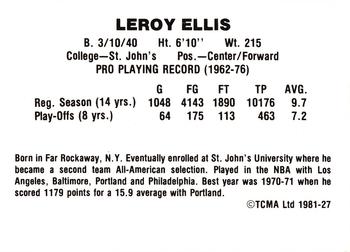 1981 TCMA #27 Leroy Ellis Back
