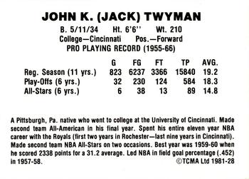 1981 TCMA #28 Jack Twyman Back