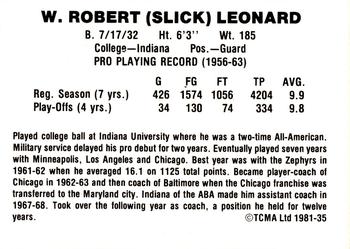 1981 TCMA #35 Bobby Leonard Back