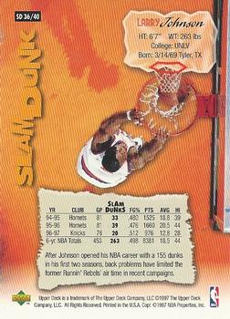 1997 Upper Deck Nestle Slam Dunk #SD36 Larry Johnson Back