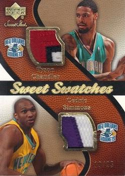 2007-08 Upper Deck Sweet Shot - Sweet Swatches Dual Patches #SW-CS Tyson Chandler / Cedric Simmons Front