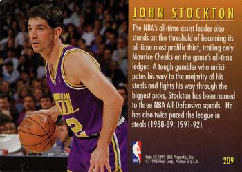 1995-96 Fleer European #209 John Stockton Back