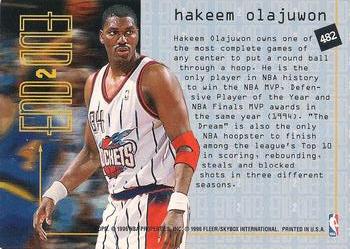 1995-96 Fleer European #482 Hakeem Olajuwon Back