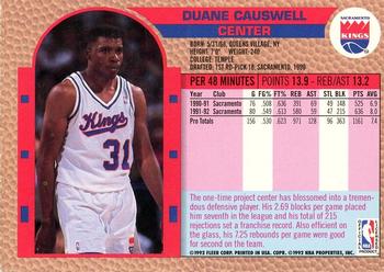1992-93 Fleer Tony's Pizza #NNO Duane Causwell Back