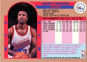 1992-93 Fleer Tony's Pizza #NNO Hersey Hawkins Back