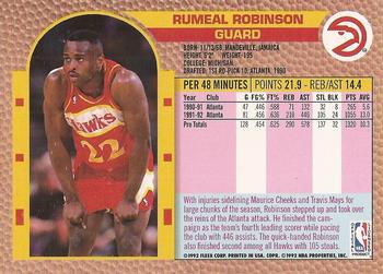 1992-93 Fleer Tony's Pizza #NNO Rumeal Robinson Back