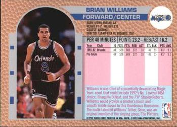 1992-93 Fleer Tony's Pizza #NNO Brian Williams Back