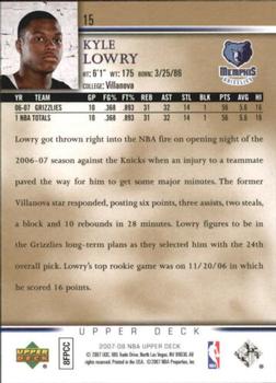 2007-08 Upper Deck - Electric Court Gold #15 Kyle Lowry Back