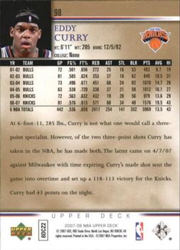 2007-08 Upper Deck - Electric Court Gold #98 Eddy Curry Back