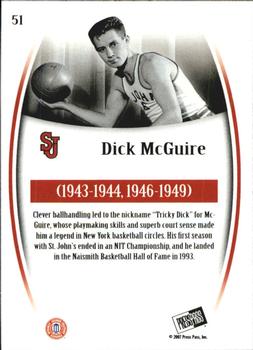 2007-08 Press Pass Legends #51 Dick McGuire Back